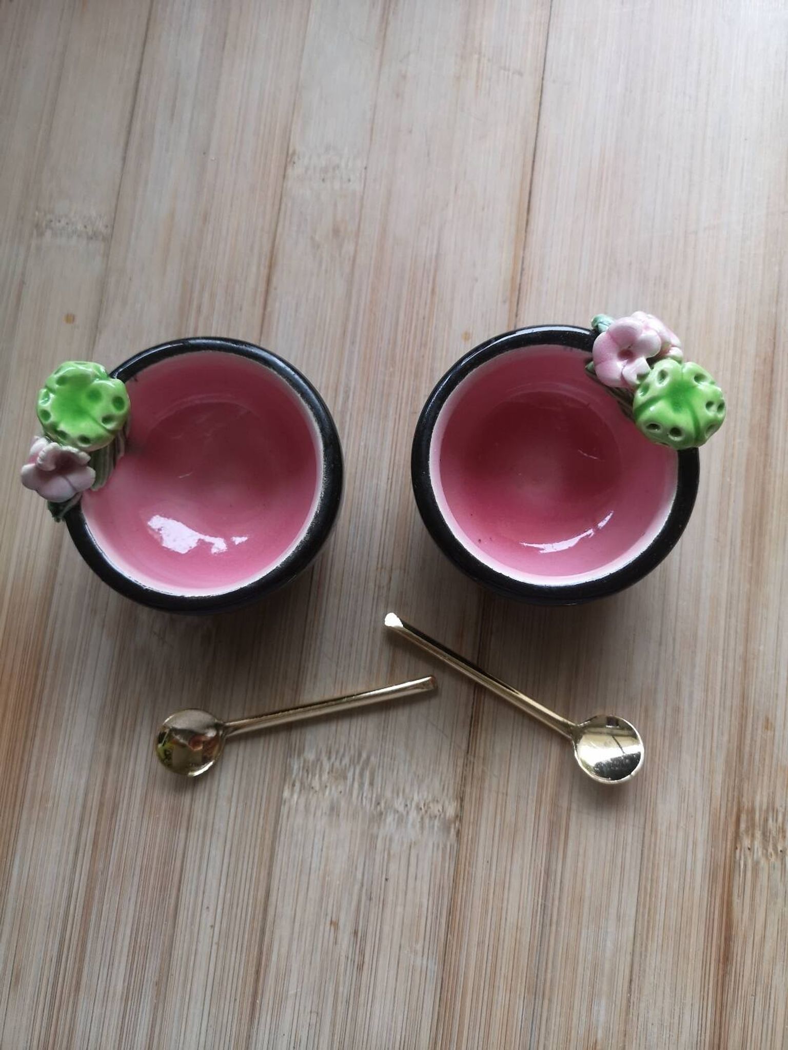 Vintage Keramos Sèvres salt cellars in their case