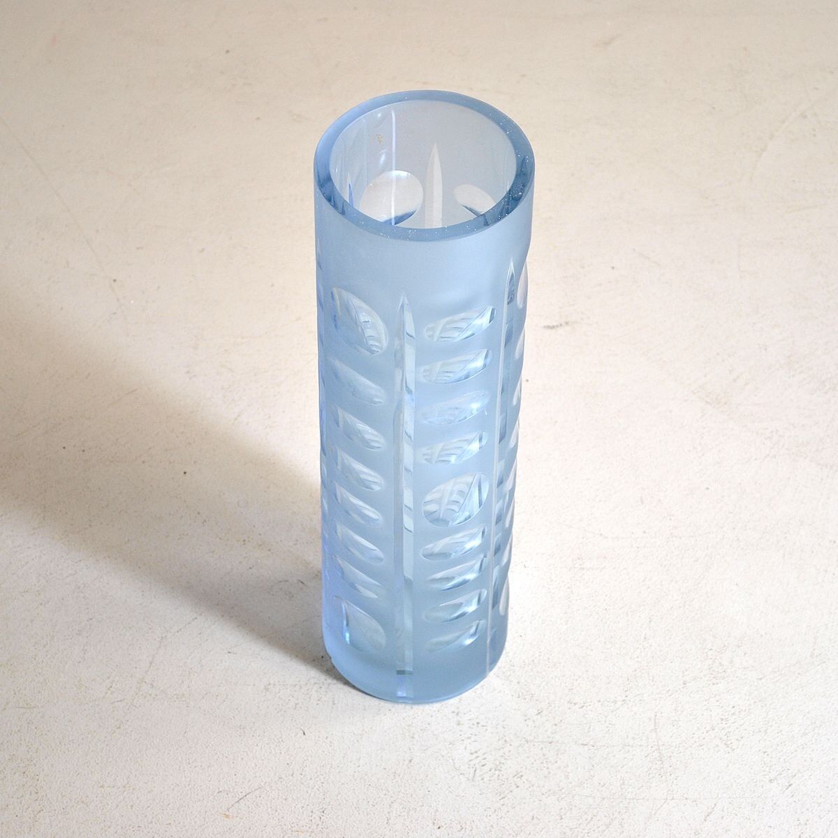 Cylindrical coloured glass vase, 1960s