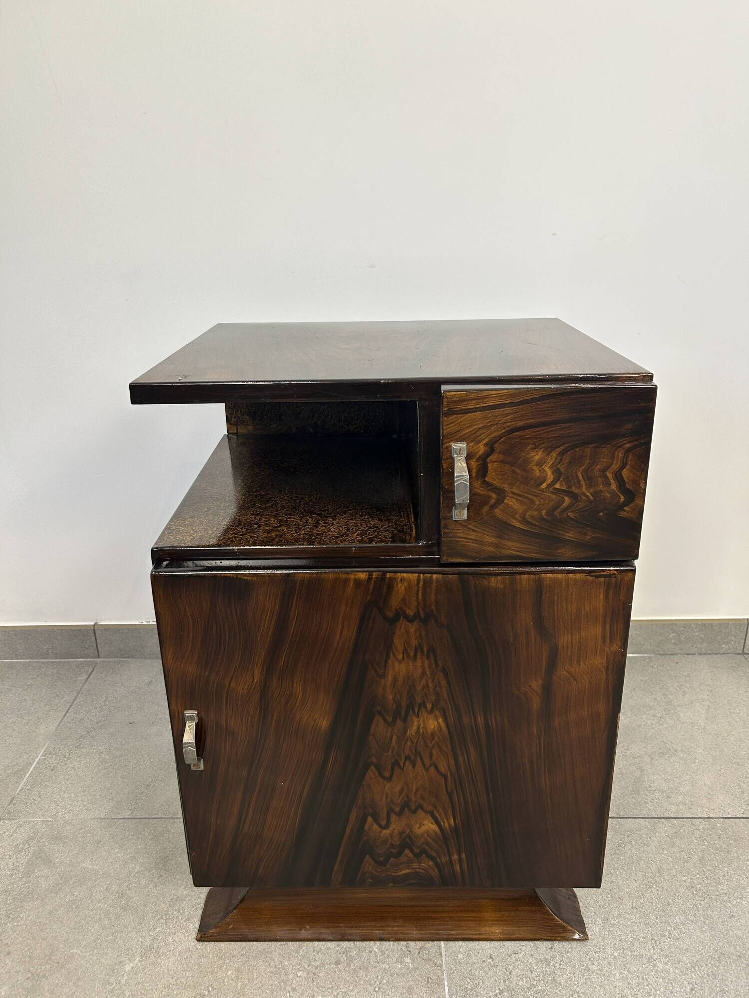 Art Deco metal bedside table