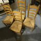 Set of 4 low straw-seated chairs circa 1940