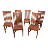 Set of six teak chairs