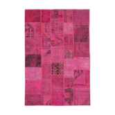Tapis anatolien contemporain tissé à la main 203 cm x 302 cm tapis patchwork rose