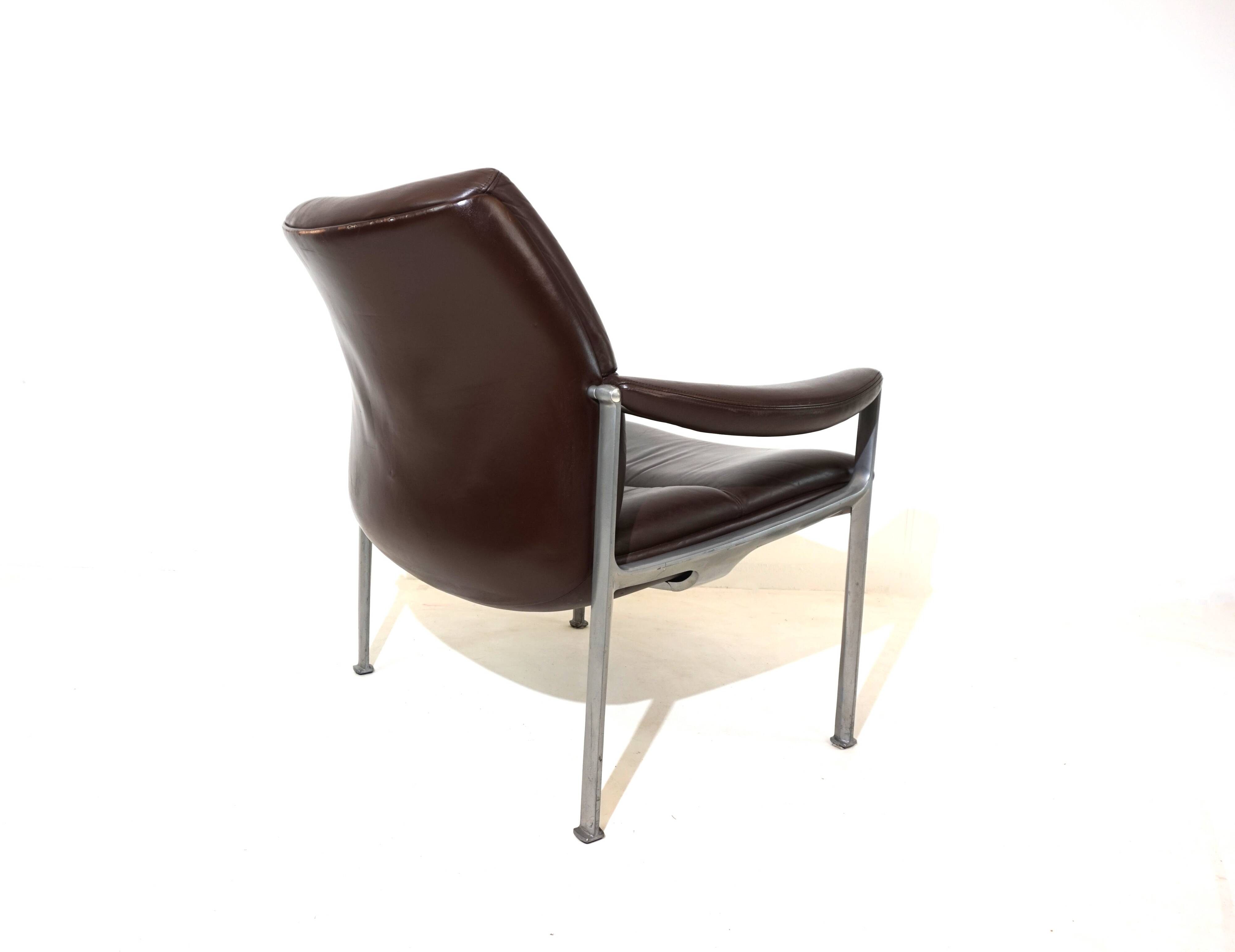 Röder Söhne leather lounge chair by Miller Borgsen