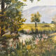 Peinture ancienne huile sur bois paysage verdoyant Joseph Guénard