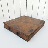 Large wooden box varnished vintage storage