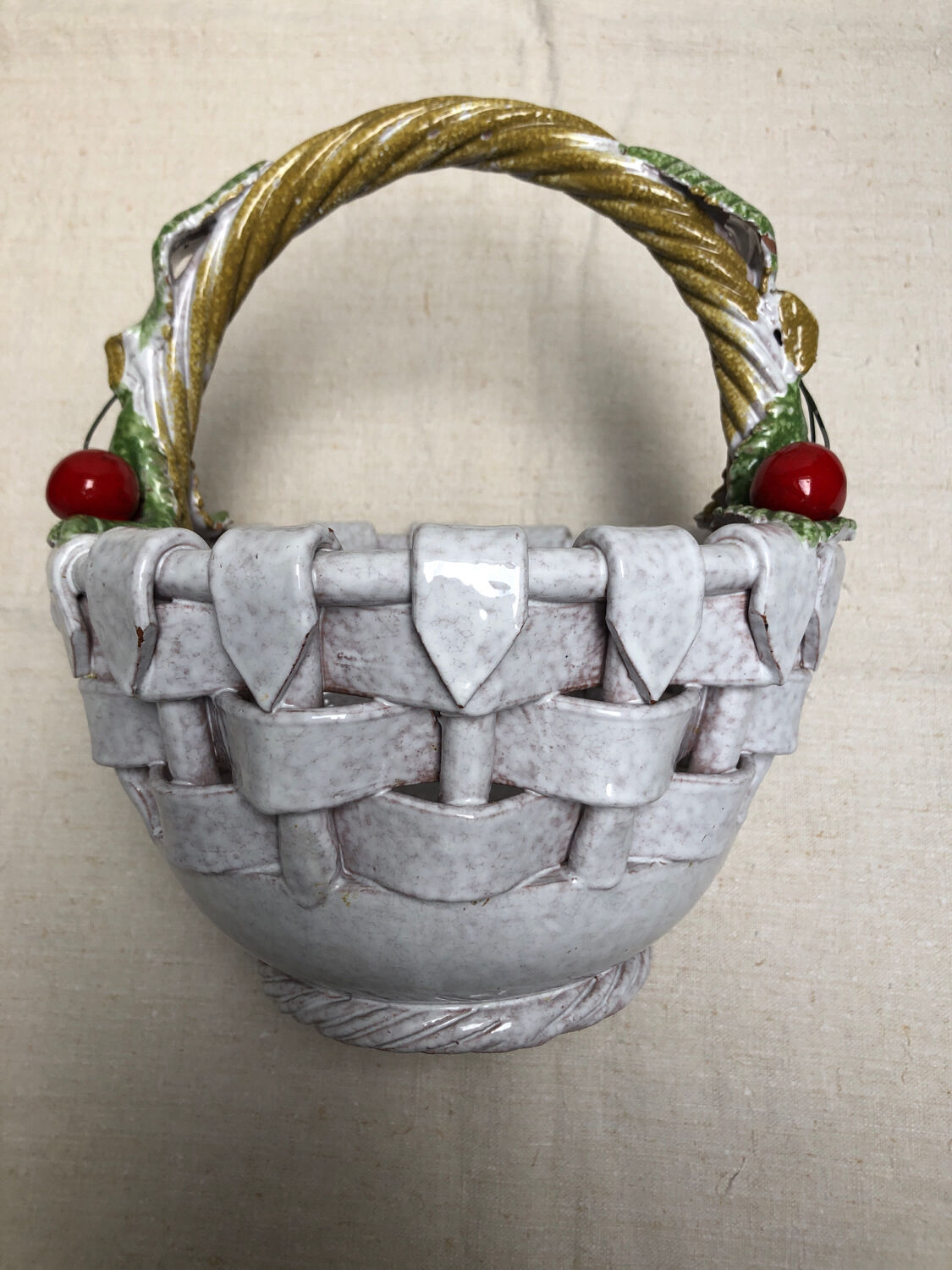 Cherry earthenware basket