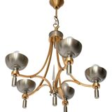 Vintage chandelier in gold and silver metal
