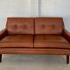Canapé en cuir cognac Svend Skipper vintage danois des années 50 pour 2 personnes.