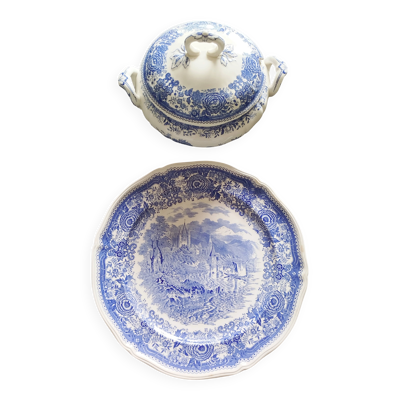 Soupière et plat Villeroy et boch porcelaine édition Burgenland
