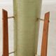 Rocket green floor lamp by Novoplast fiber and wood 1960