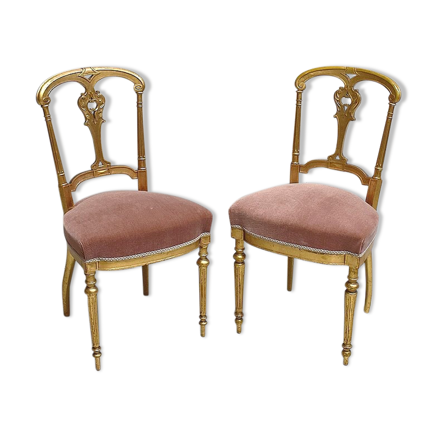 Pair of Golden Wood Chairs Napoleon III Era - Part 2 of the 19th century