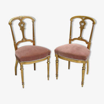 Paire de Chaises en Bois Doré Époque Napoléon III – 2ème partie du XIXe