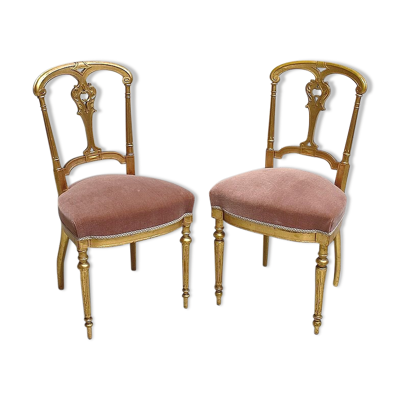 Paire de Chaises en Bois Doré Époque Napoléon III – 2ème partie du XIXe