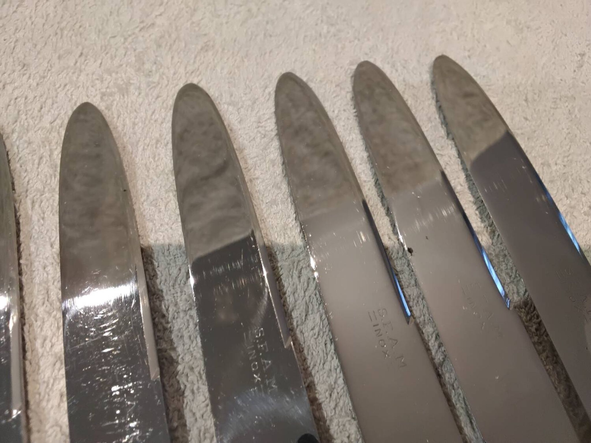 12 dessert knives with silver metal handles, goldsmith SFAM art deco