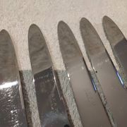 12 dessert knives with silver metal handles, goldsmith SFAM art deco