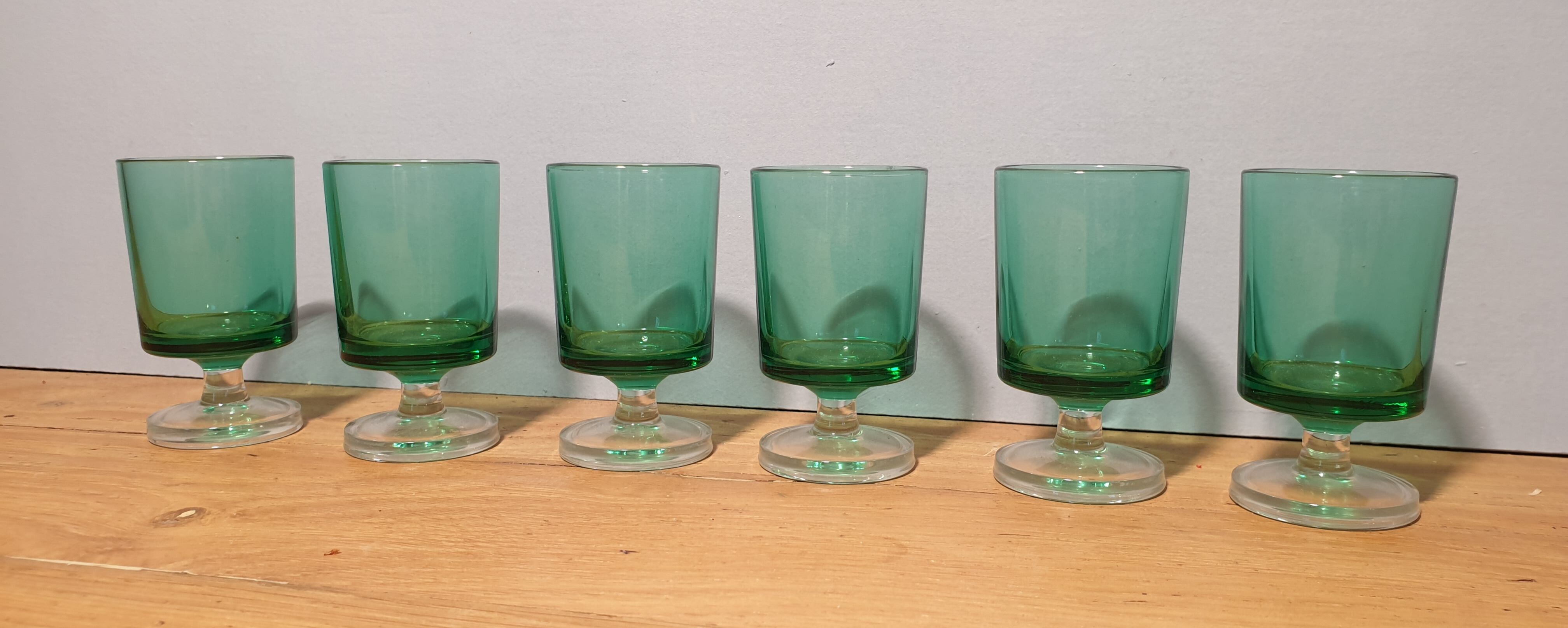 Six 70's liqueur glasses