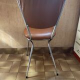 3 vintage chairs 60s in skaï and chrome