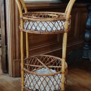 Rattan serving table
