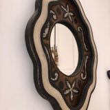 Mirror in wood and mother-of-pearl marquetry 48x61cm