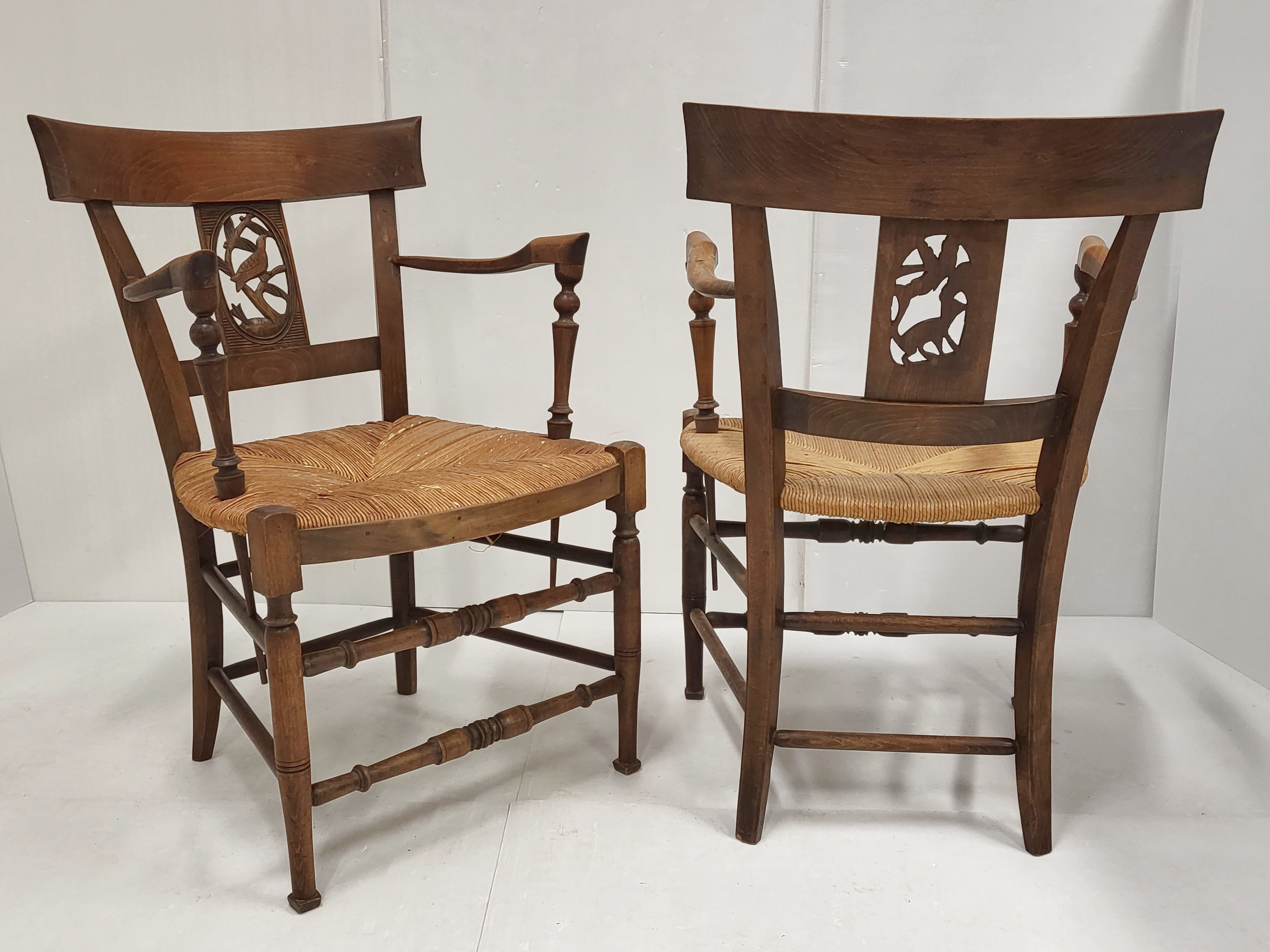 Pair of armchairs Landes 1900 vintage