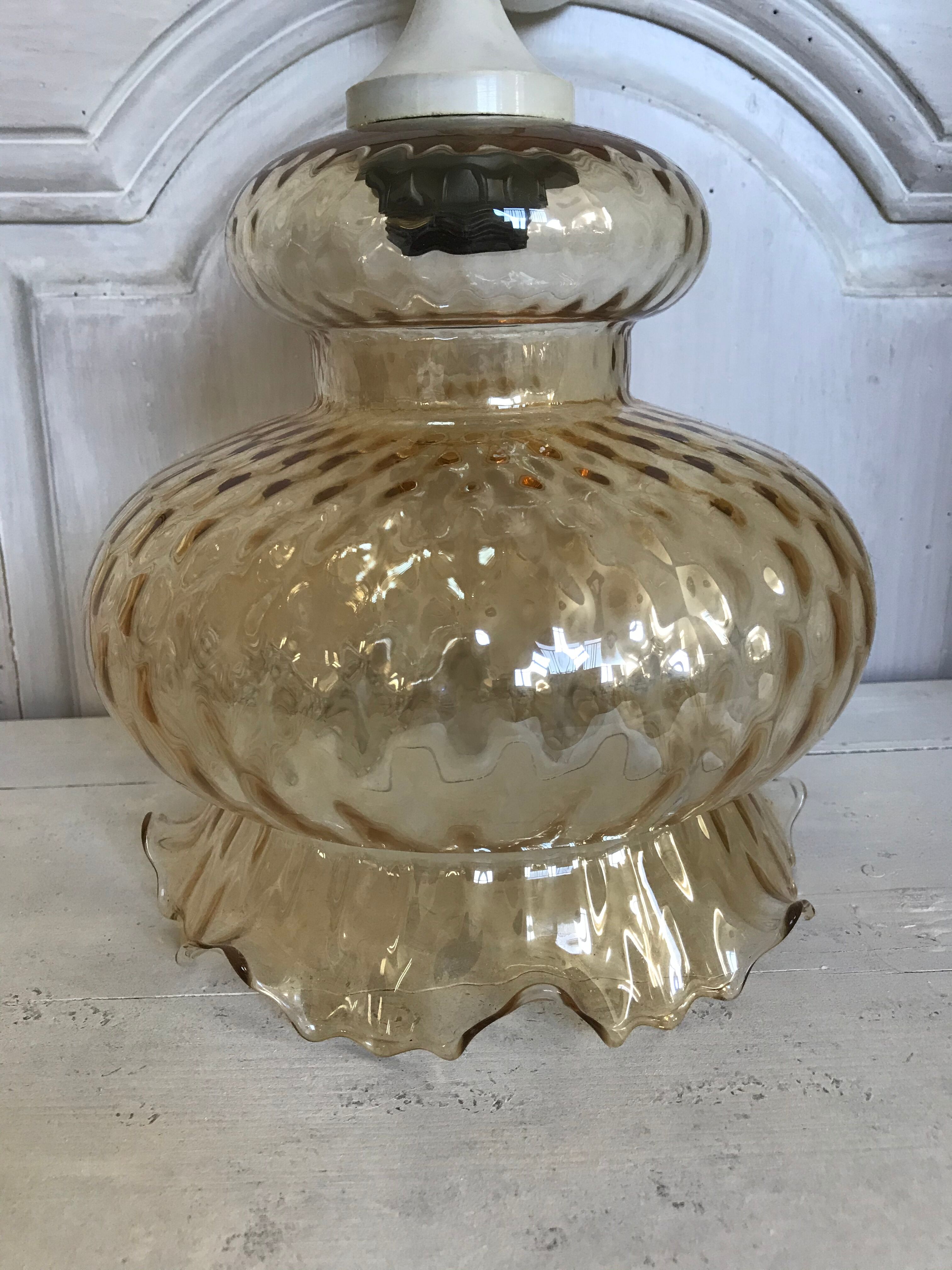 Vintage amber glass hanging