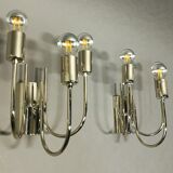 Pair of 70s chrome wall lights