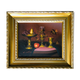 Oil on canvas: Still life with fruit