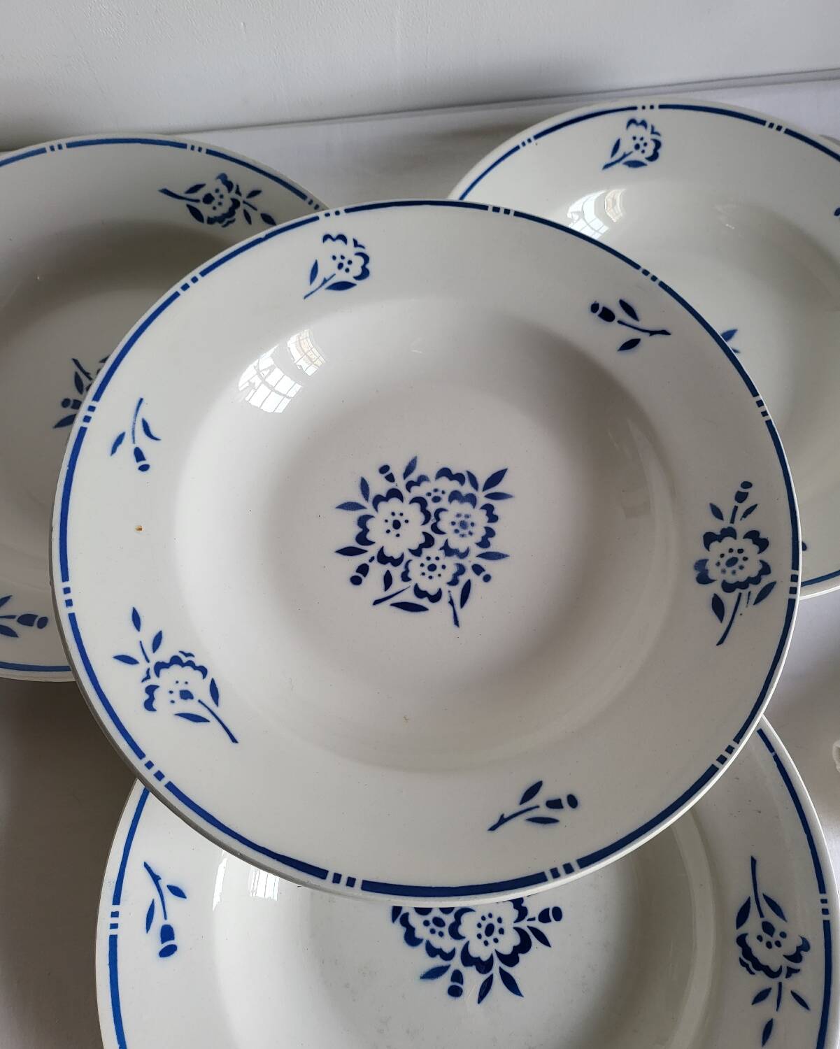 4 Deep Plates in earthenware Moulin des Loups & Hamage model Lucien