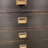 Old black patinated chest of drwers