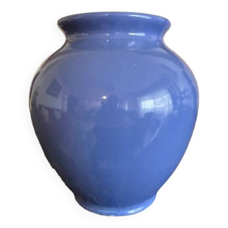 Vase en céramique émaillée bleue