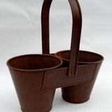 Double pot with metal handle hidden pot indian brocante