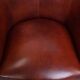 Red-brown cowhide leather office chair/side chair