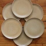 6 assiettes à dessert en grès vintage