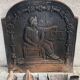 Stylish fireplace set with plate and andirons