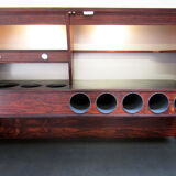Danish rosewood wall-mounted bar by Erik Buch for Dyrlund