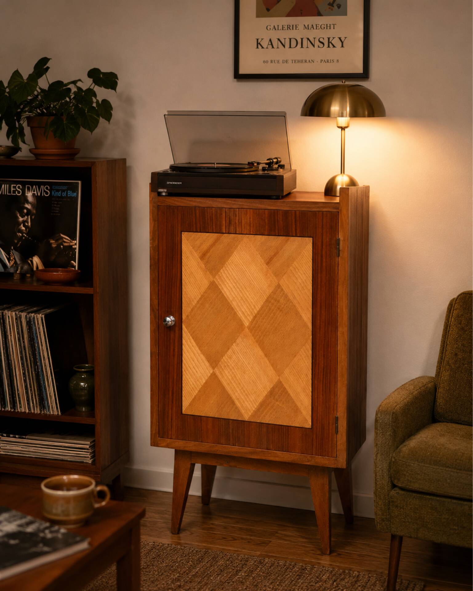 Vintage rosewood and elm buffet 1950