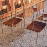 5 chairs vintage wood and metal