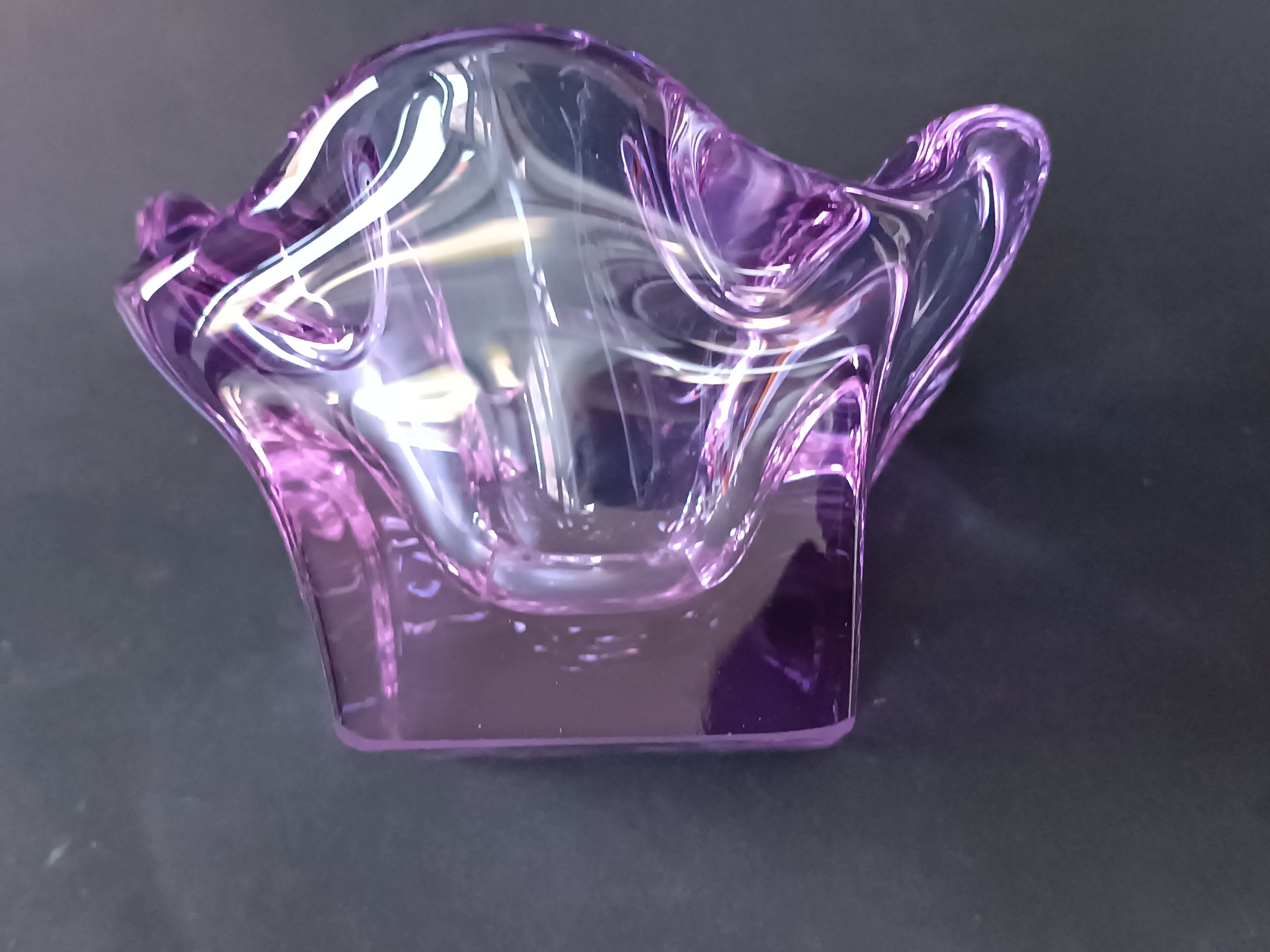 Cendrier en verre de Murano violet 1970