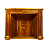 Renaissance fireplace in blond walnut circa 1850