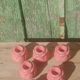 Rose button candle holders set of 6