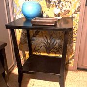 Table d'appoint, style Art Déco Console à roulettes bois noir vernissé 1940