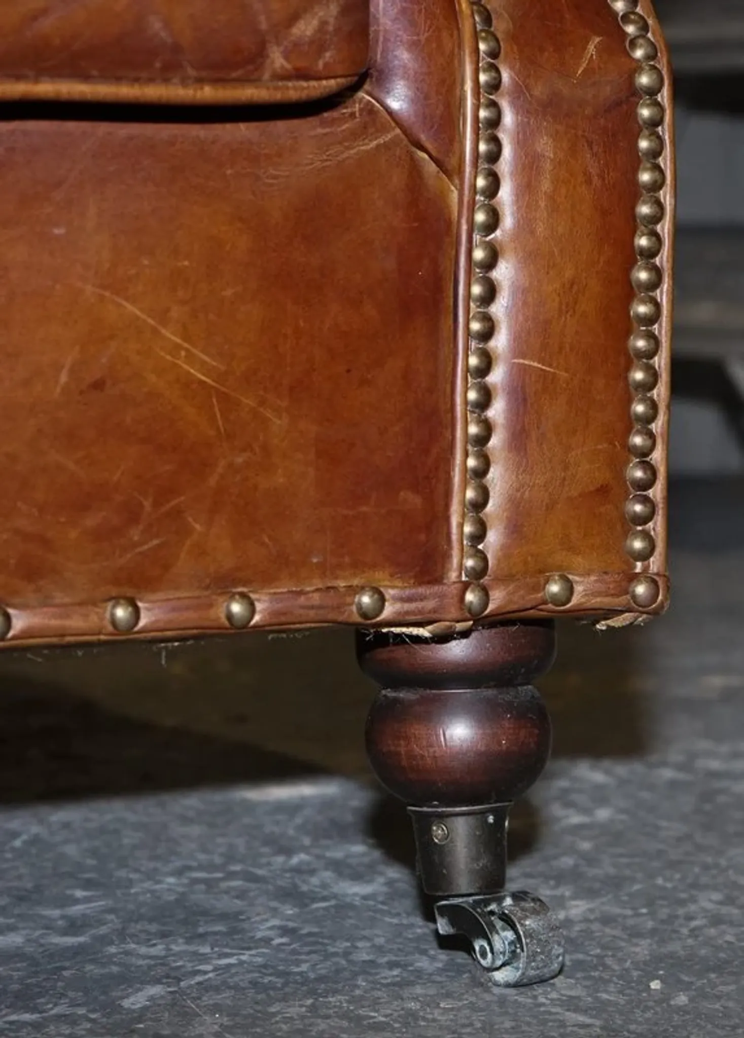 Brown Leather Two-Seater Sofa Balural in the Style of Halo and Timothy Oulton