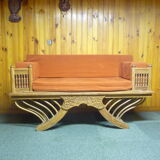 Indonesian teak 3-seater sofa / bench