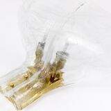 J.T. Kalmar enormous petal wall light in brass and blown glass, mid-century, Austria, 1970s