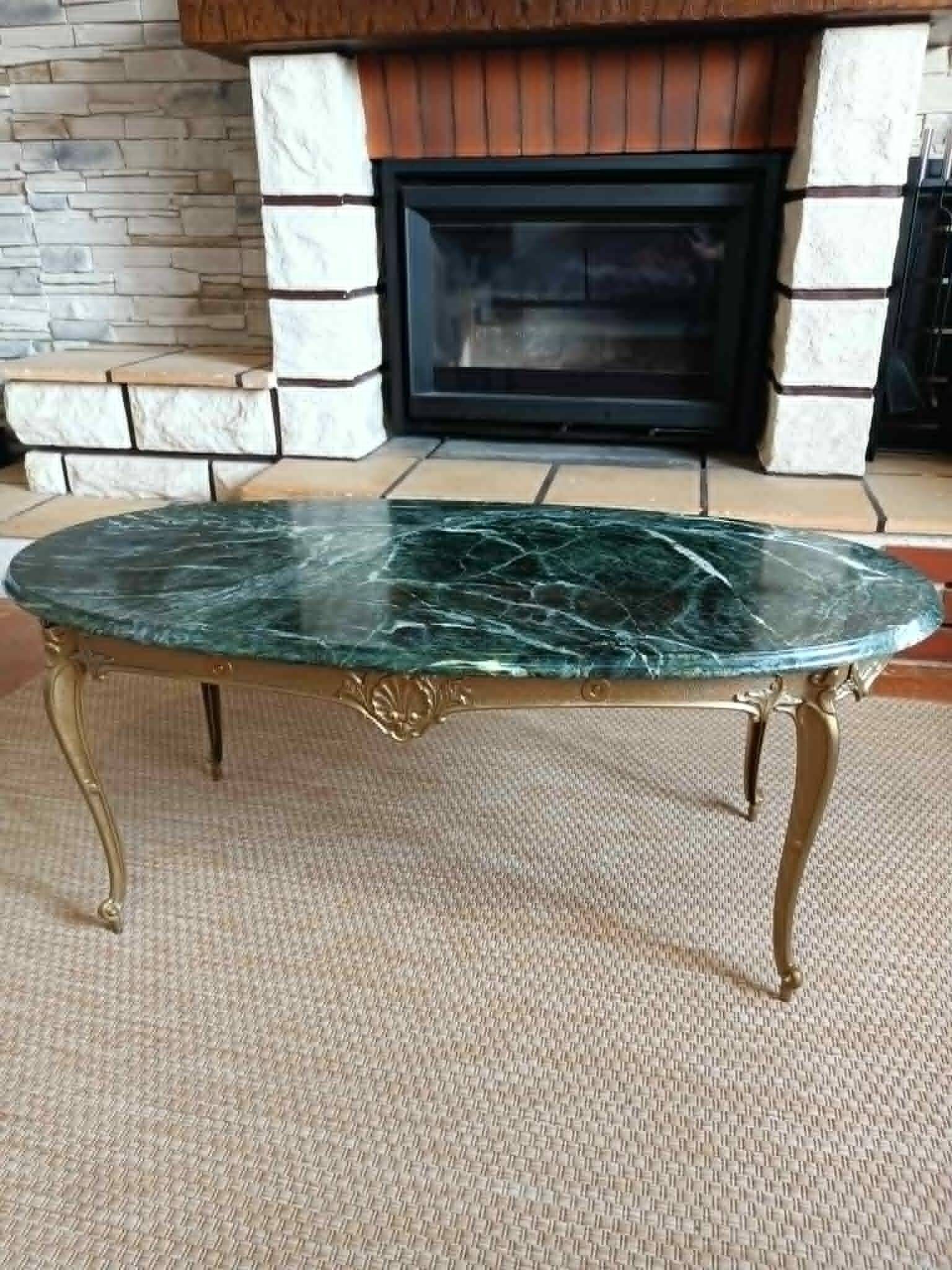 Green marble coffee table