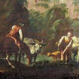 Flemish School, "Landscape of the Countryside", oil on canvas, seventeenth century