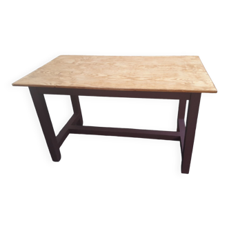 Table de ferme pieds peints