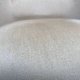 Old toad armchair in beige velvet