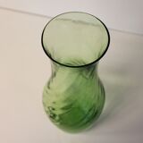 Emerald glass vase, Italy, 1970.