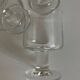 set of 7 Scandinavian crystal glasses ringing stemmed goblets 1970